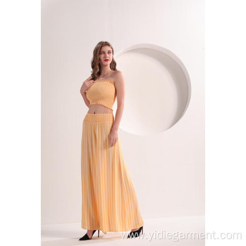 Wide Leg Pants Women's Yellow Strip Wide Leg Pants Factory